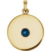 14 Karat Yellow Gold Sapphire Disc Pendant