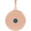 14 Karat Rose Gold Genuine Alexandrite Disc Pendant
