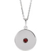 Red Garnet Necklace in Platinum Mozambique Garnet Disc 16 inch Necklace