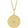 Genuine Diamond Necklace in 14 Karat Yellow Gold 0.10 Carat Diamond Disc Necklace