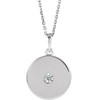 Real Diamond Necklace in Sterling Silver 0.10 Carat Diamond Disc Necklace