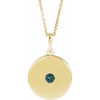 Alexandrite Necklace in 14 Karat Yellow Gold Alexandrite Disc 16 inch Necklace