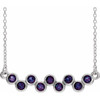 Alexandrite Necklace in 14 Karat White Gold Alexandrite Bezel Set Bar 16 inch Necklace