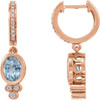 Shop 14 Karat Rose Gold Aquamarine and 0.17 Carat Diamond Earrings
