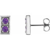 Platinum Amethyst  Two Stone Earrings