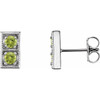 14 Karat White Gold Peridot Two Stone Earrings