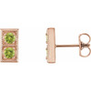 14 Karat Rose Gold Peridot Two Stone Earrings