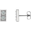 Sterling Silver 0.40 Carat Diamond  Two Stone Earrings