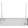 Genuine 14 Karat White Gold .03 Carat Diamond Bar 18 inch Necklace without Engraving