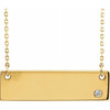 18 Karat Yellow Gold Gold Plated Sterling Silver .03 Carat Diamond Bar 18 inch Necklace without Engraving