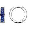 Buy Sterling Silver Lab Created Blue Sapphire Hoop Earrings