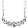 Buy 14 Karat White Gold Graduated Bezel Set 0.20 Carat Diamond 16 inch Necklace