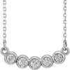 Platinum  0.33 Carat Diamond Bezel Set 16 inch Necklace