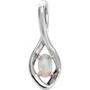 14 Karat White Gold Opal Freeform Pendant