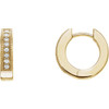 14 Karat Yellow Gold 0.12 Carat Diamond Hoop Earrings with Milgrain