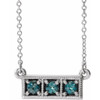 Lab Alexandrite Necklace in Sterling Silver Alexandrite 3 Stone Granulated Bar 16 inch Necklace