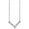 Platinum 0.33 Carat Diamond V 16 inch Necklace