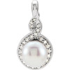 Buy Platinum Freshwater Pearl and 0.10 Carat Diamond Pendant