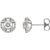 Genuine 14 Karat White Gold 0.60 Carat Diamond Earrings