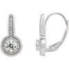 Shop Sterling Silver 0.60 Carat Diamond Milgrain Halo Style Dangle Earrings