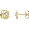 14 Karat Yellow Gold 0.20 Carat Diamond Knot Earrings
