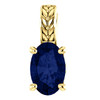 14 Karat Yellow Gold Lab Created Created Sapphire Pendant