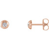 14 Karat Rose Gold 0.12 Carat Diamond Domed Stud Earrings