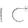 Buy 14 Karat White Gold .05 Carat Diamond Hoop Earrings