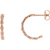 14 Karat Rose Gold .05 Carat Diamond Hoop Earrings