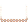 Natural Diamond Necklace in Eye Catching 14 Karat Rose Gold .07 Carat Diamond MilgraBar Necklace