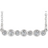 Platinum 0.20 Carat Diamond Bezel Set Bar 16 inch Necklace