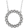 Genuine 14 Karat White Gold 0.25 Carat Diamond Circle 16 inch Necklace