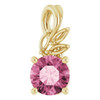 Pink Tourmaline Gem in 14 Karat Yellow Gold Pink Tourmaline and 0.10 Carat Diamond Pendant