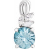 Zircon Pendant in Platinum Zircon and 0.10 Carat Diamond Pendant