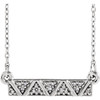 14 Karat White Gold .05 Carat Diamond Geometric Bar 16 inch Necklace