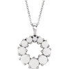 Platinum Opal Halo Style 18 inch Necklace