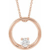 Lab Grown Diamond Necklace in 14 Karat Rose Gold 0.60 Carat Lab Grown Diamond Circle 16 inch Necklace