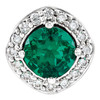 Platinum  Emerald and .08 Carat Diamond Pendant