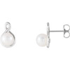 Buy 14 Karat White Gold Pearl Earrings