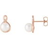 Buy 14 Karat Rose Gold Pearl Earrings