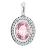 Platinum Morganite and 0.12 Carat Diamond Pendant