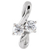 14 Karat White Gold 0.20 Carat Diamond Two Stone Bypass Pendant