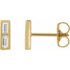 14 Karat Yellow Gold 0.75 Carat Diamond Bar Earrings