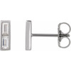 14 Karat White Gold 0.25 Carat Diamond Bar Earrings