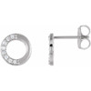 Platinum .08 Carat Diamond Circle Earrings