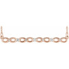 14 Karat Rose Gold .08 Carat Diamond Infinity Inspired Bar 16 inch Necklace