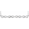 Platinum .08 Carat Diamond Infinity Inspired Bar 16 inch Necklace