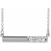 Genuine Diamond Necklace in 14 Karat Genuine Gold 0.20 Carat Diamond Bar 16 inch Necklace