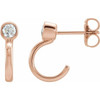 14 Karat Rose Gold 0.20 Carat Diamond Bezel Set Hoop Earrings