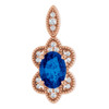 14 Karat Rose Gold Sapphire and .06 Carat Diamond Pendant